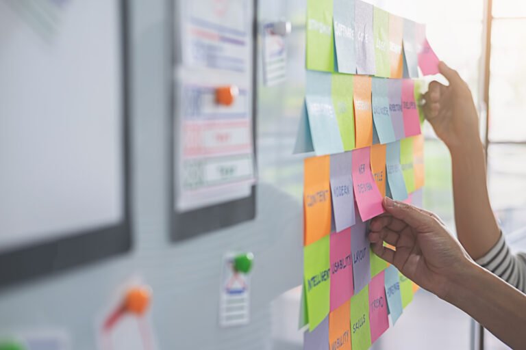 web designer brainstorming strategy plan
