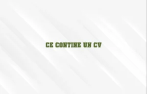 ce contine un cv