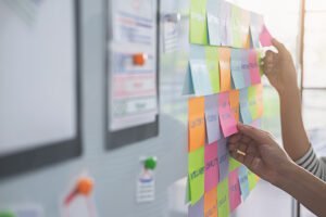 web designer brainstorming strategy plan