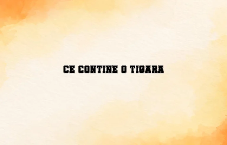 ce contine o tigara